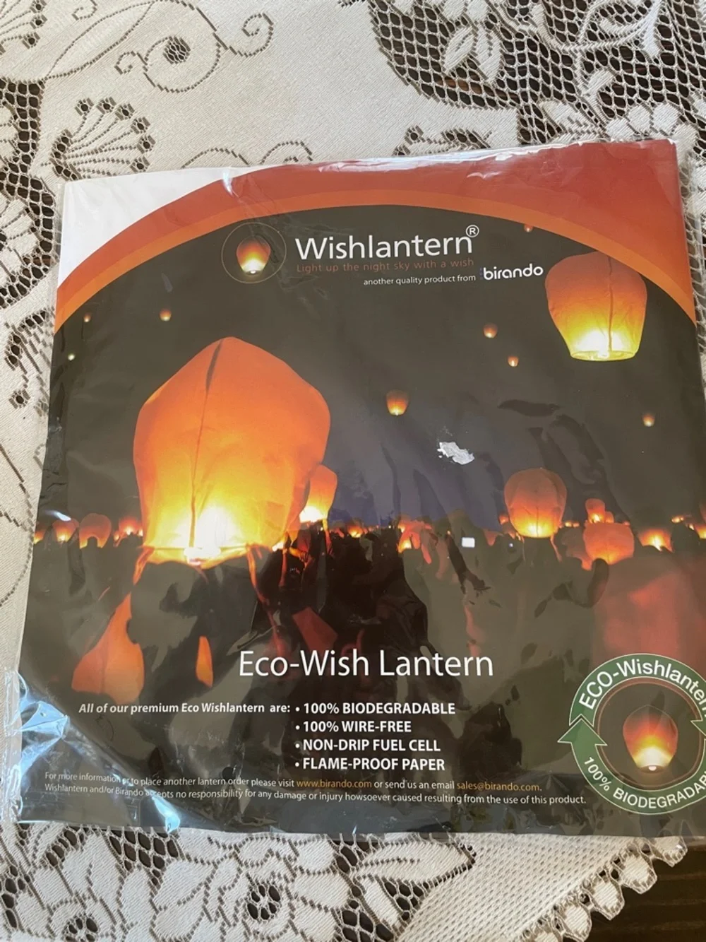 Wishlantern by Birando Eco-Wish Cream Single Unopened Lantern